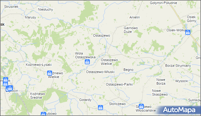 mapa Ostaszewo Wielkie, Ostaszewo Wielkie na mapie Targeo