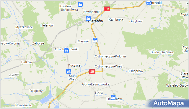 mapa Ostromęczyn-Kolonia, Ostromęczyn-Kolonia na mapie Targeo