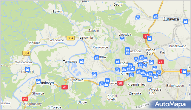 mapa Ostrów gmina Przemyśl, Ostrów gmina Przemyśl na mapie Targeo