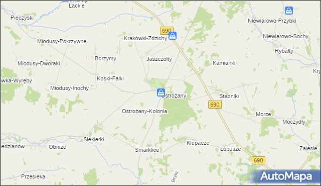 mapa Ostrożany, Ostrożany na mapie Targeo