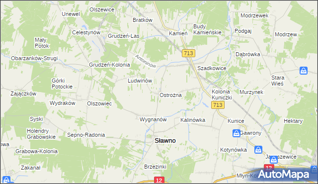 mapa Ostrożna, Ostrożna na mapie Targeo