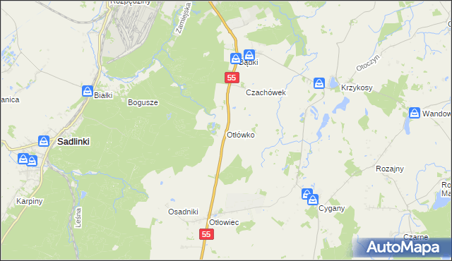 mapa Otłówko, Otłówko na mapie Targeo