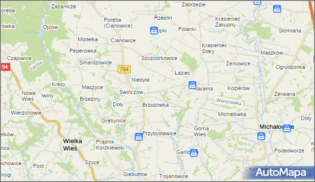 mapa Owczary gmina Zielonki, Owczary gmina Zielonki na mapie Targeo