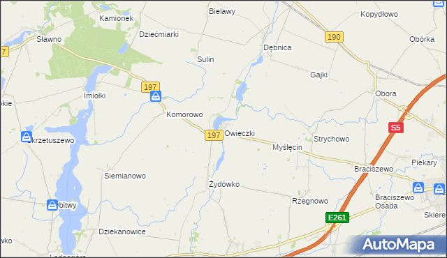 mapa Owieczki gmina Łubowo, Owieczki gmina Łubowo na mapie Targeo