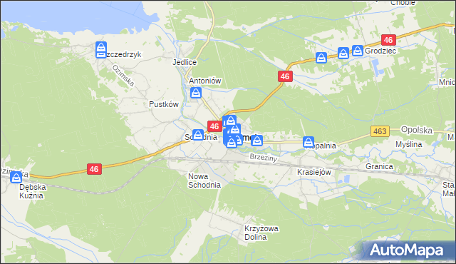 mapa Ozimek, Ozimek na mapie Targeo