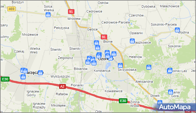 mapa Ozorków, Ozorków na mapie Targeo