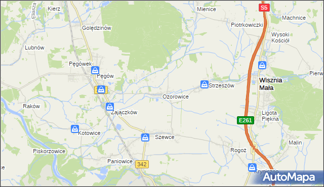 mapa Ozorowice, Ozorowice na mapie Targeo