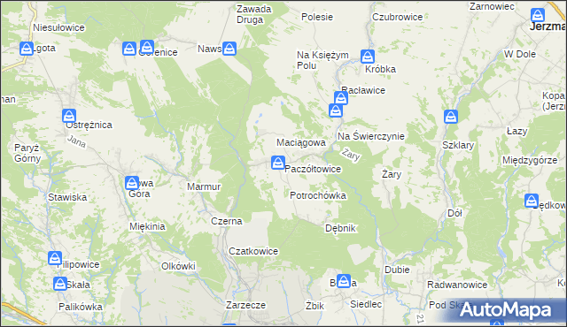 mapa Paczółtowice, Paczółtowice na mapie Targeo