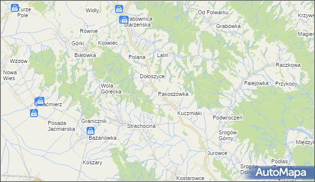 mapa Pakoszówka, Pakoszówka na mapie Targeo