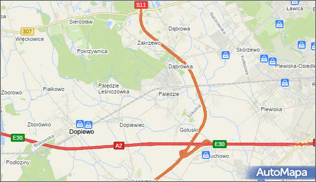 mapa Palędzie, Palędzie na mapie Targeo