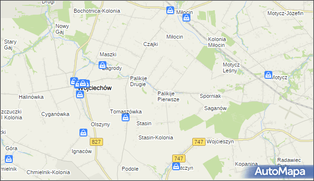 mapa Palikije Pierwsze, Palikije Pierwsze na mapie Targeo