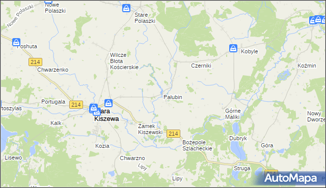 mapa Pałubin, Pałubin na mapie Targeo