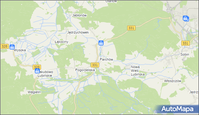 mapa Parchów, Parchów na mapie Targeo