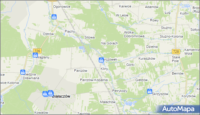 mapa Parczówek, Parczówek na mapie Targeo