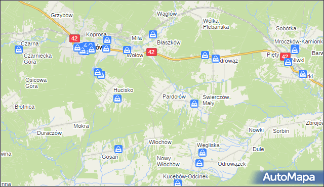 mapa Pardołów, Pardołów na mapie Targeo