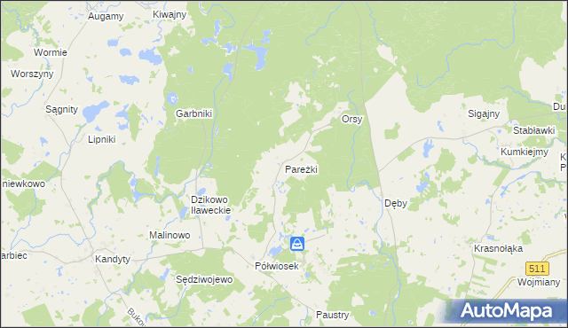 mapa Pareżki, Pareżki na mapie Targeo