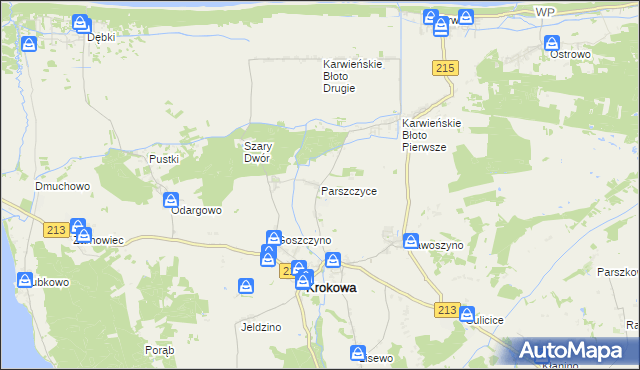 mapa Parszczyce, Parszczyce na mapie Targeo