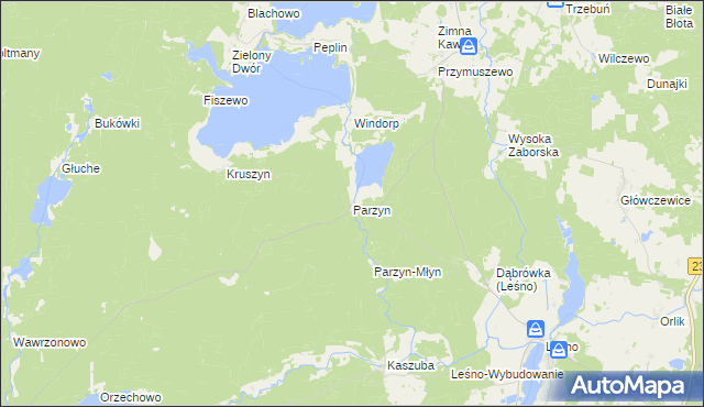 mapa Parzyn, Parzyn na mapie Targeo