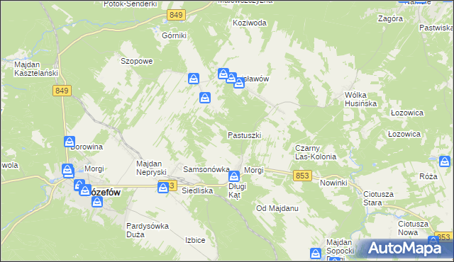 mapa Pastuszki, Pastuszki na mapie Targeo