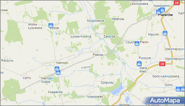 mapa Patków gmina Łosice, Patków gmina Łosice na mapie Targeo