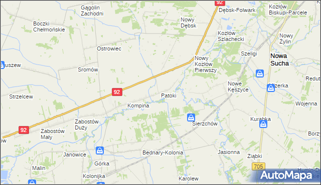 mapa Patoki gmina Nieborów, Patoki gmina Nieborów na mapie Targeo
