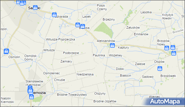 mapa Paulinka, Paulinka na mapie Targeo