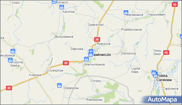 mapa Pawłowiczki, Pawłowiczki na mapie Targeo