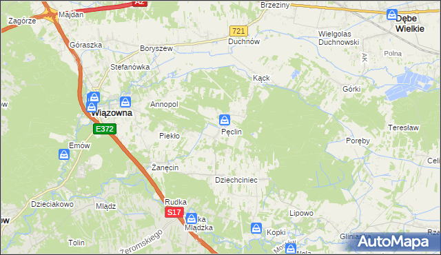 mapa Pęclin, Pęclin na mapie Targeo