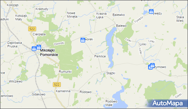 mapa Perklice, Perklice na mapie Targeo