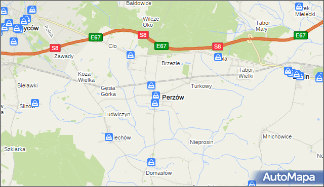 mapa Perzów, Perzów na mapie Targeo