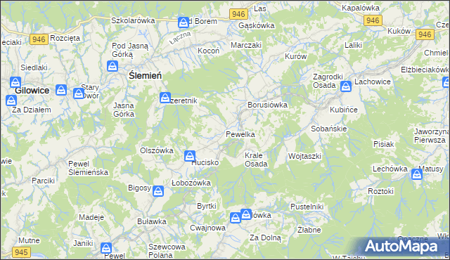 mapa Pewelka, Pewelka na mapie Targeo