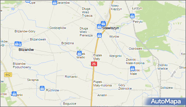 mapa Piątek Mały, Piątek Mały na mapie Targeo