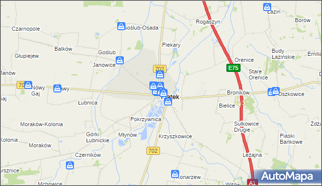 mapa Piątek powiat łęczycki, Piątek powiat łęczycki na mapie Targeo