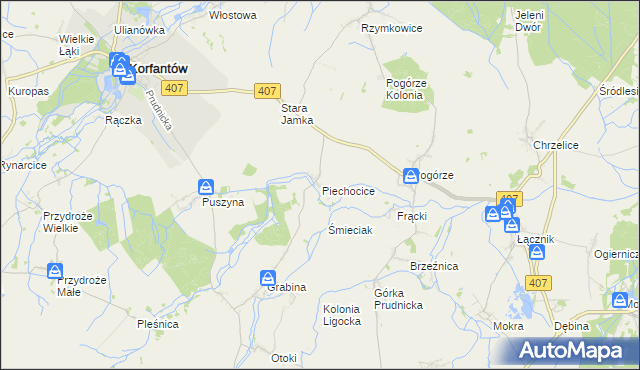 mapa Piechocice, Piechocice na mapie Targeo