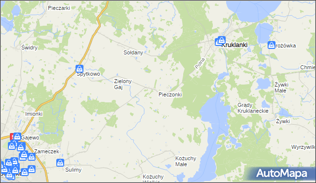 mapa Pieczonki, Pieczonki na mapie Targeo