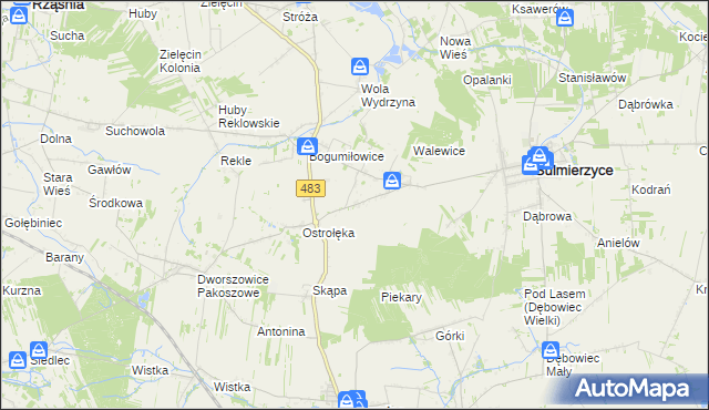 mapa Piekary gmina Sulmierzyce, Piekary gmina Sulmierzyce na mapie Targeo