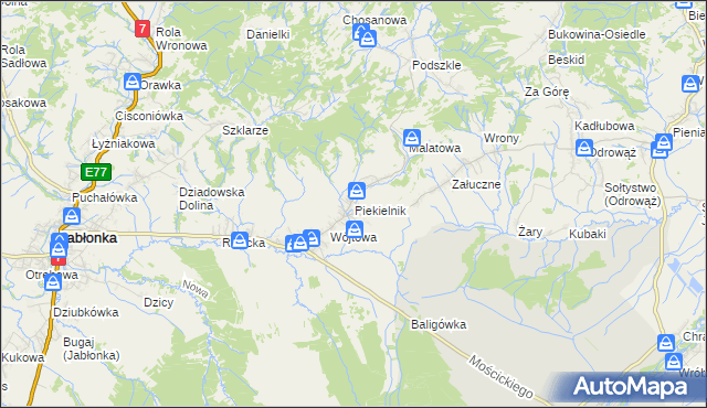 mapa Piekielnik, Piekielnik na mapie Targeo