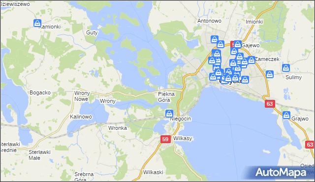 mapa Piękna Góra, Piękna Góra na mapie Targeo