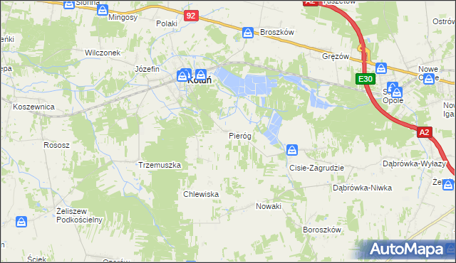 mapa Pieróg, Pieróg na mapie Targeo