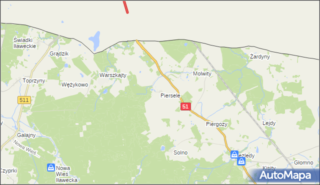 mapa Piersele, Piersele na mapie Targeo
