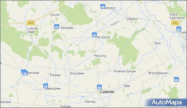 mapa Pieruchy, Pieruchy na mapie Targeo