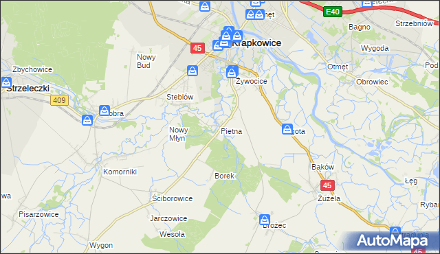 mapa Pietna, Pietna na mapie Targeo