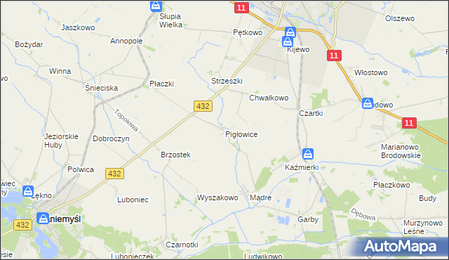 mapa Pigłowice, Pigłowice na mapie Targeo