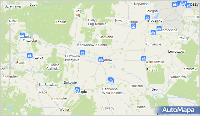 mapa Pijanów, Pijanów na mapie Targeo