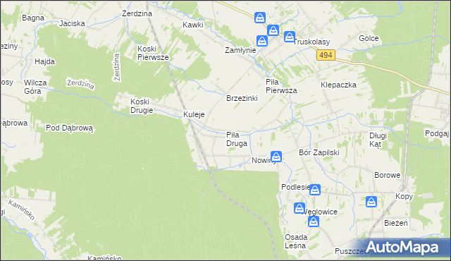 mapa Piła Druga, Piła Druga na mapie Targeo