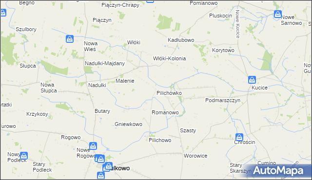 mapa Pilichówko, Pilichówko na mapie Targeo
