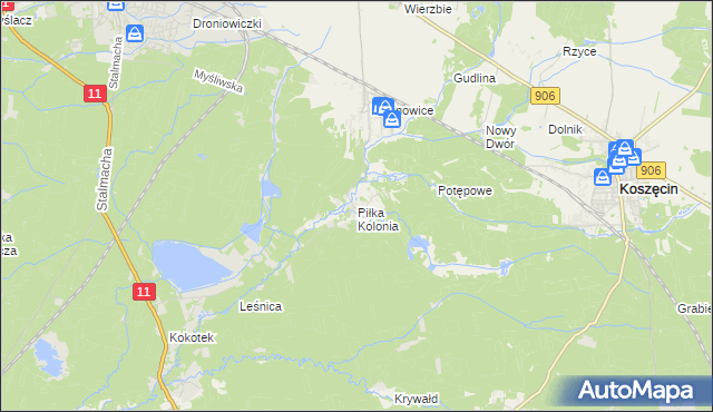 mapa Piłka Kolonia, Piłka Kolonia na mapie Targeo