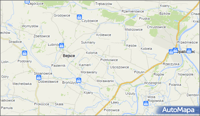 mapa Piotrkowice gmina Bejsce, Piotrkowice gmina Bejsce na mapie Targeo