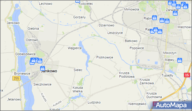 mapa Piotrkowice gmina Inowrocław, Piotrkowice gmina Inowrocław na mapie Targeo