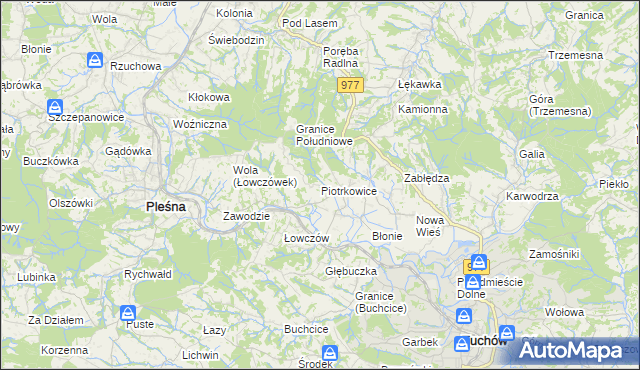 mapa Piotrkowice gmina Tuchów, Piotrkowice gmina Tuchów na mapie Targeo